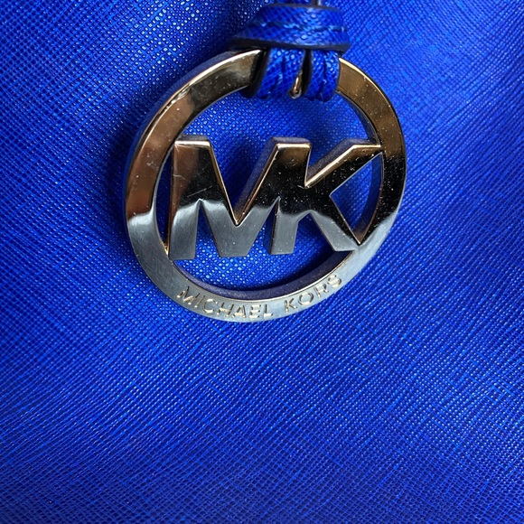 Authentic Blue Michael Kors Purse Tote - Picture 10 of 12